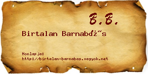 Birtalan Barnabás névjegykártya