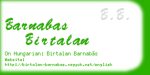 barnabas birtalan business card